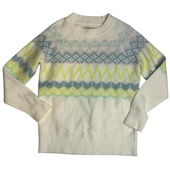 Ann Taylor Loft Fair Isle Relaxed Sweater Womens Medium Petite Soft Wool Blend - Picture 9 of 9